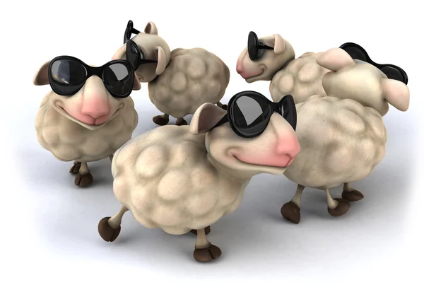 Fun Sheep in sunglasses — Stock Photo, Image