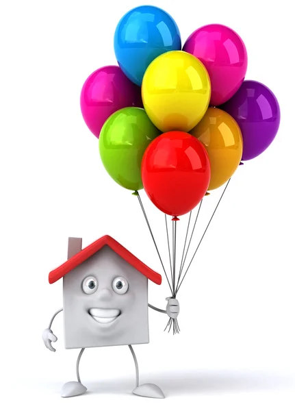 Fun House mit Luftballons — Stockfoto