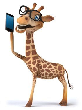 zürafa akıllı telefon ile eğlenceli bir