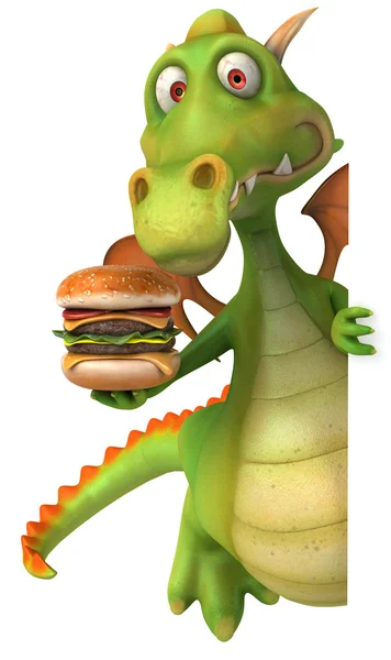 Ejderha burger ile eğlenceli bir — Stok fotoğraf