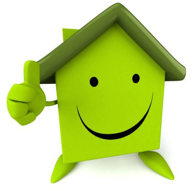 Yeşil ev başparmak yukarı