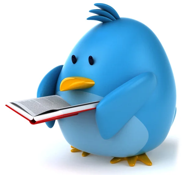 Blauwe vogel met boek — Stockfoto