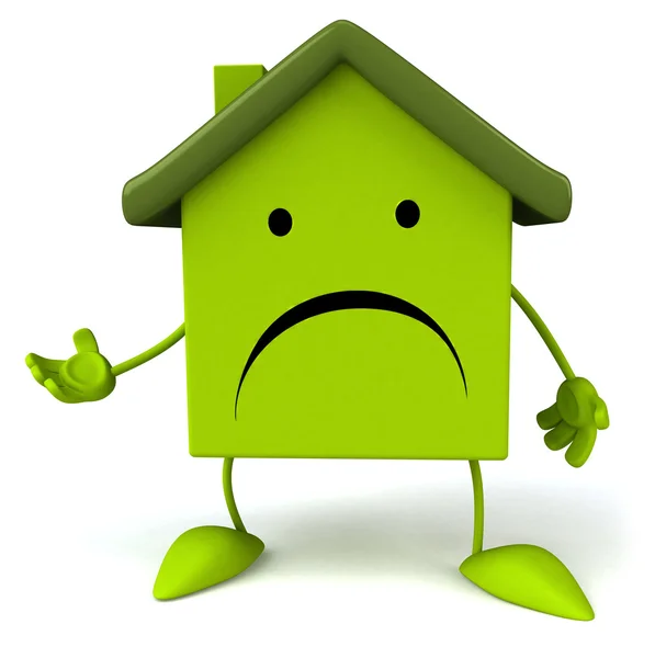 Casa verde triste — Fotografia de Stock