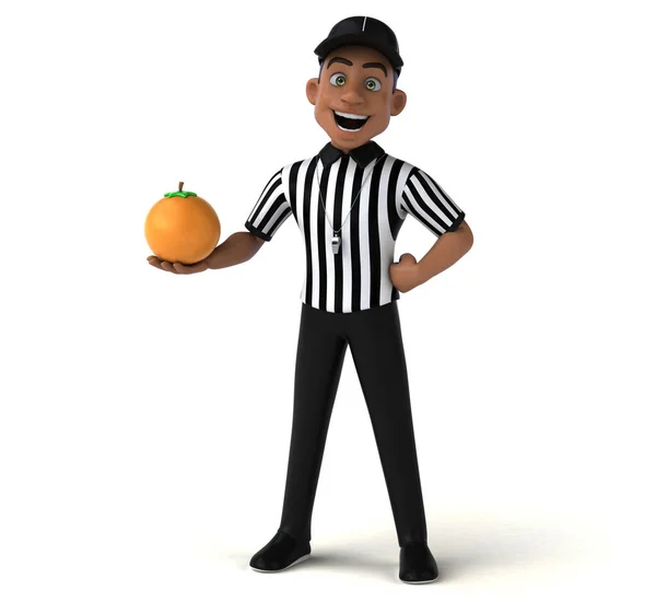 Divertente Illustrazione Arbitro Americano Con Arancione — Foto Stock