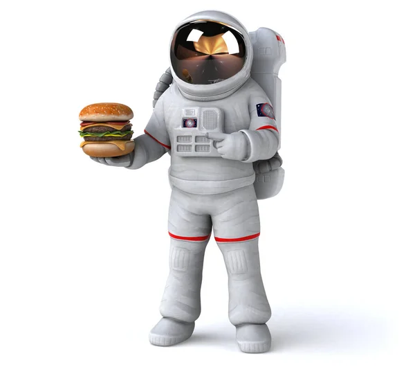 Fun Astronaut Burger Illustration — Stock Photo, Image