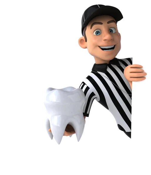 Fun Illustration American Referee Tooth — Stock Photo, Image