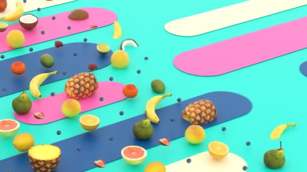 Vers Fruit Animatie Abstracte Achtergrond — Stockvideo