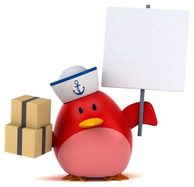 Kırmızı kuş kutuları - 3D Görüntü