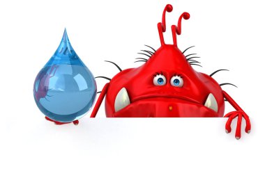 Düşürmeli eğlence mikrobu - 3D İllüstrasyon