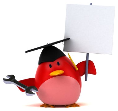 Kırmızı kuş aracı - 3D Görüntü