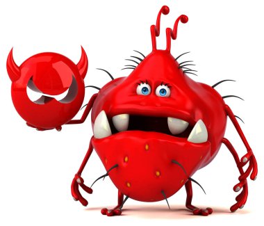 Virüs ile Eğlenceli mikrop - 3d İllüstrasyon