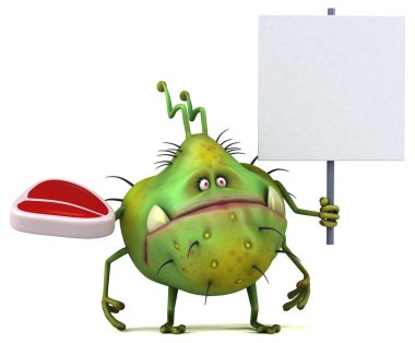 Etli eğlence mikrobu - 3D İllüstrasyon