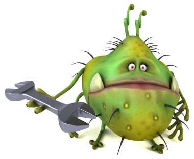 Araçla eğlence mikrobu - 3B İllüstrasyon