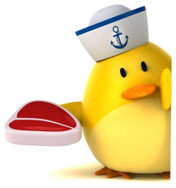 Etli sarı kuş - 3D Görüntü