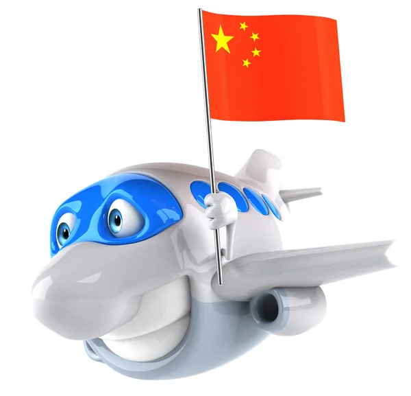 Leuke vliegtuig met chinese vlag — Zdjęcie stockowe