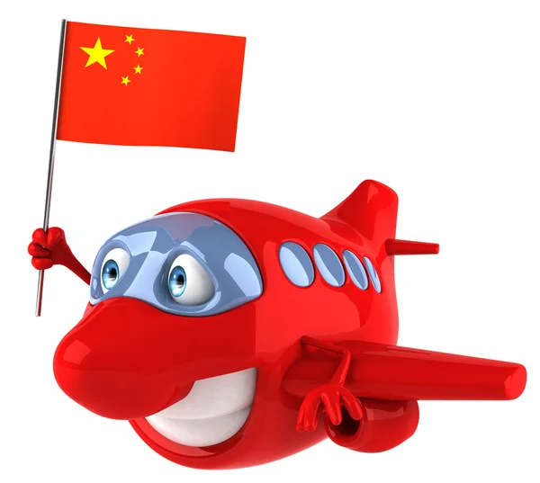 Leuke vliegtuig met chinese vlag — Zdjęcie stockowe