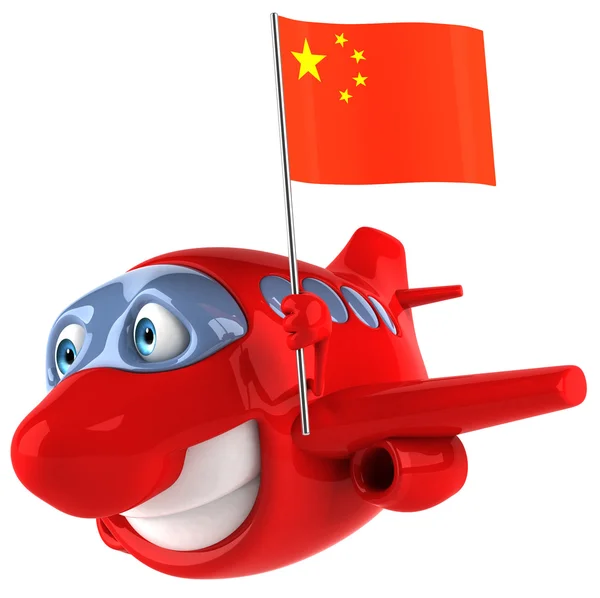 Leuke vliegtuig met chinese vlag — Zdjęcie stockowe