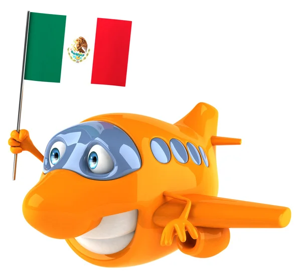 Divertido avión con bandera mexicana —  Fotos de Stock