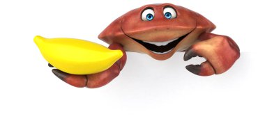 Muz - 3d çizim ile eğlenceli Yengeç