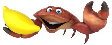 Muz - 3d çizim ile eğlenceli Yengeç