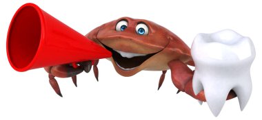 Eğlenceli Yengeç diş - 3d çizim ile