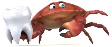 Eğlenceli Yengeç diş - 3d çizim ile