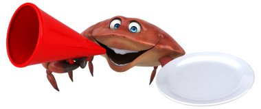 Tabaklı eğlence yengeci - 3D Görüntü