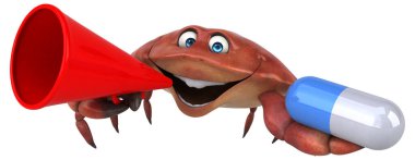 Hap ile Eğlence Yengeci - 3D İllüstrasyon