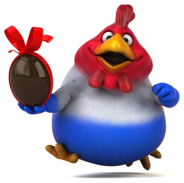 Eğlenceli tavuk yumurta - 3d çizim