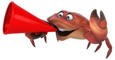 Eğlenceli yengeç karakteri - 3D Görüntü