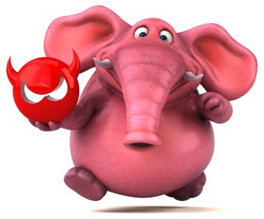 Virüslü pembe fil - 3D Görüntü