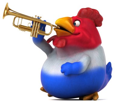 Eğlenceli tavuk oyunu - 3D İllüstrasyon