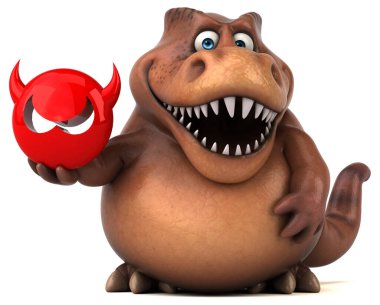Eğlenceli Trex ile virüs - 3d çizim