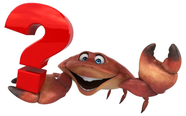 Crabe Amusant Avec Question Illustration — Photo