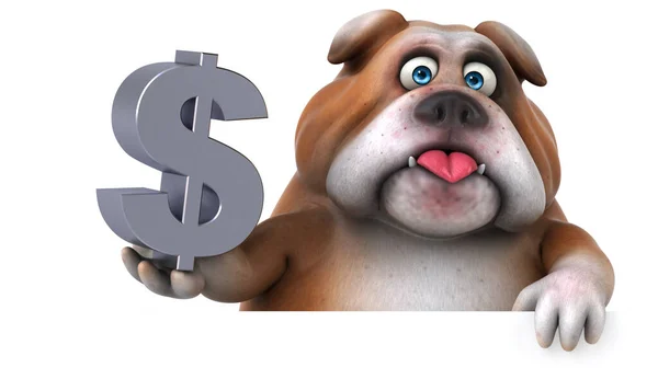 Fun Bulldog Dollar Illustration — Stock Photo, Image