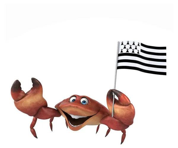 Fun Crab Flag Illustration — Stock Photo, Image