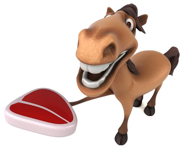 Zabawny Koń Mięsem — Zdjęcie stockowe