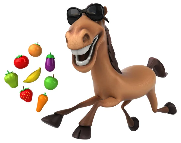 Divertido Caballo Con Frutas —  Fotos de Stock