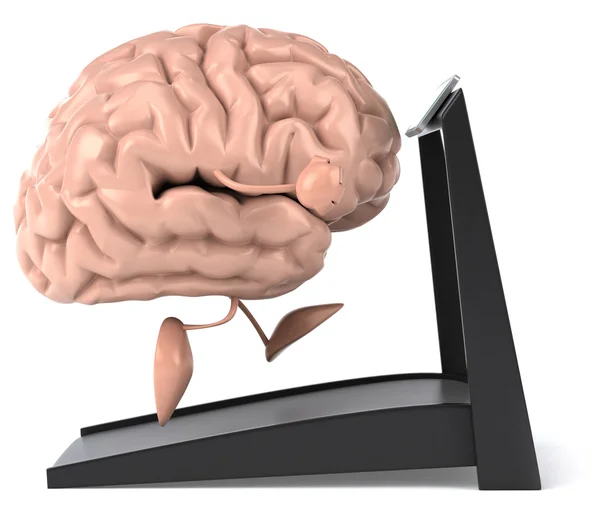 Fun brain on treadmill — Stock Photo, Image