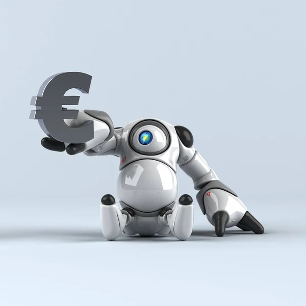 Großer Roboter Mit Euro Illustration — Stockfoto