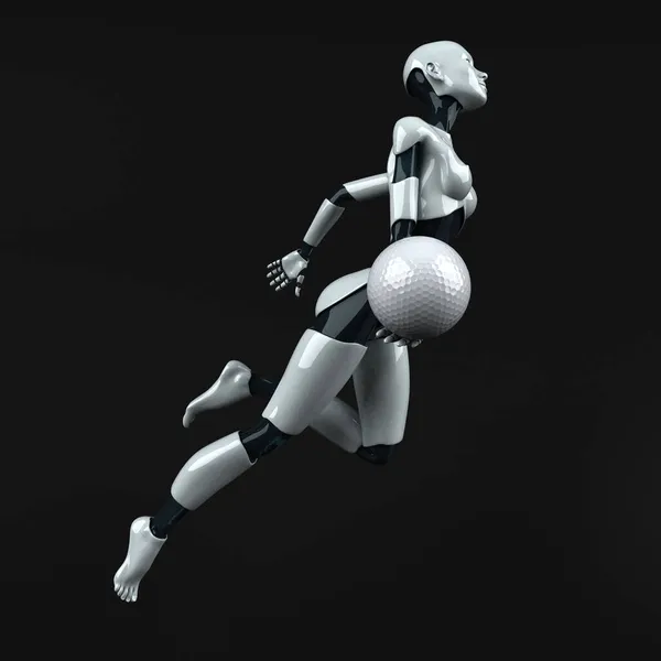带球机器人3D — 图库照片