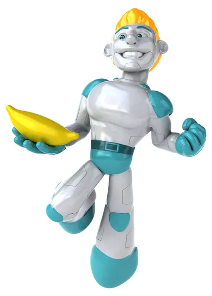 Roboter Mit Banane Illustration — Stockfoto