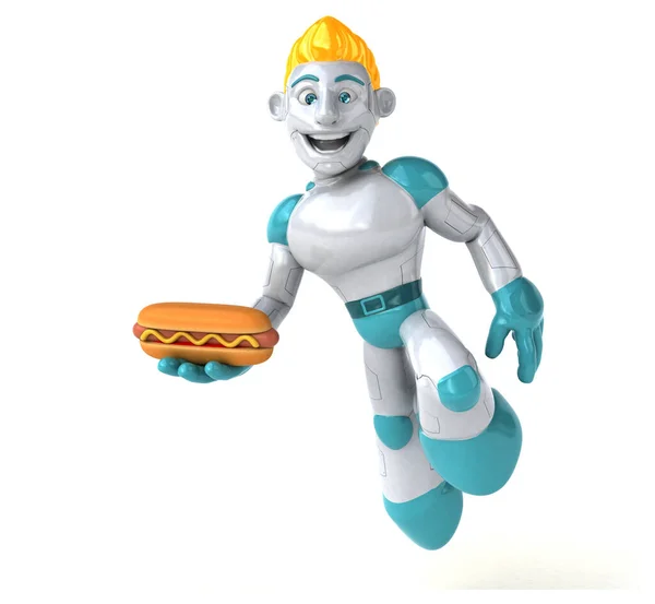 Robot Avec Hot Dog Illustration — Photo