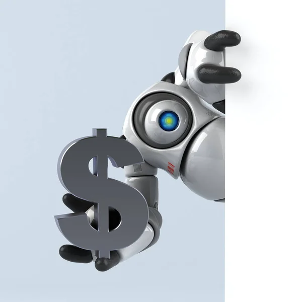 Großer Roboter Mit Dollar Illustration — Stockfoto