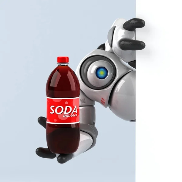 Robot Con Soda Ilustración — Foto de Stock