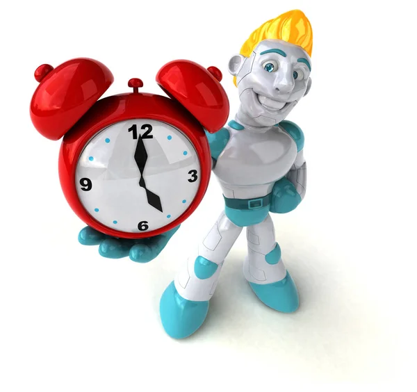 Robot Grande Con Reloj Ilustración — Foto de Stock