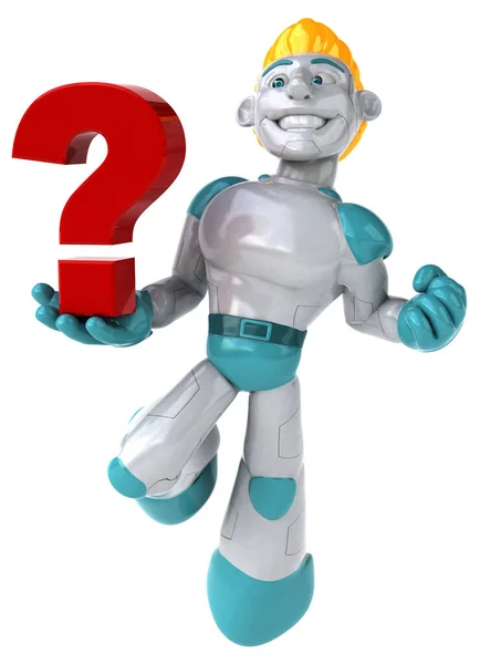 Robô Com Pergunta Ilustração — Fotografia de Stock
