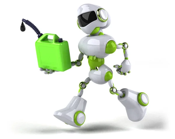 Robô Verde Com Óleo Ilustração — Fotografia de Stock