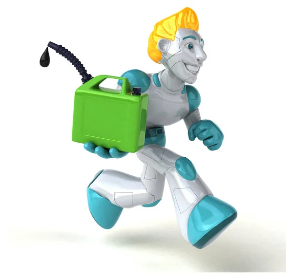 Robô Verde Com Óleo Ilustração — Fotografia de Stock