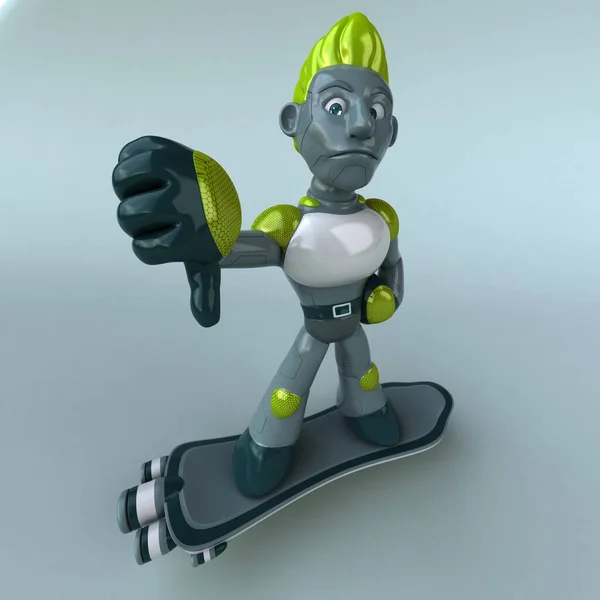 Fun Character Robot Skater Illustration — Stock Photo, Image